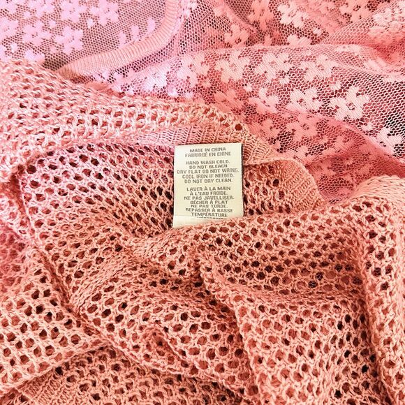 Charlie Paige Womens Open Knit Beach Size S Pink Travel Fairy Festival Coverup - Picture 8 of 10